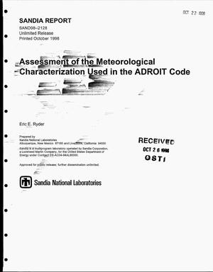 Assessment of the Meteorological Characterization Used in the ADROIT Code