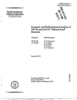 Inorganic and Radiochemical Analysis of AW-101 and AN-107 ''Diluted Feed'' Materials