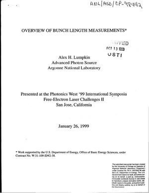 Overview of bunch length measurements.