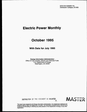 Electric power monthly: October 1995, with data for July 1995