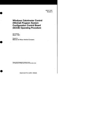 WinCal system configuration control board (SCCB) operating procedure - UNT  Digital Library