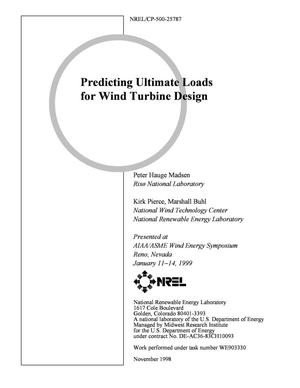 Predicting Ultimate Loads for Wind Turbine Design