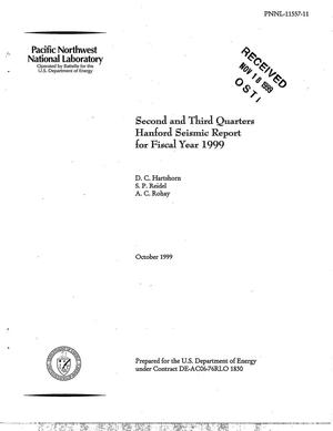 Second and Third Quarters Hanford Seismic Report for Fiscal Year 1999