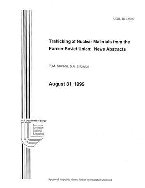 Trafficking of nuclear materials from the former Soviet Union news abstracts
