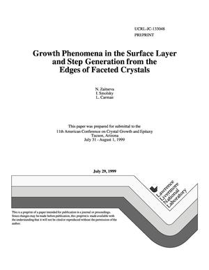 Growth phenomena in the surface layer and step generation from the edges of faceted crystals