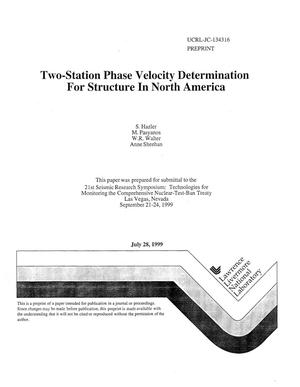 Two-station phase velocity determination for structure in North Africa