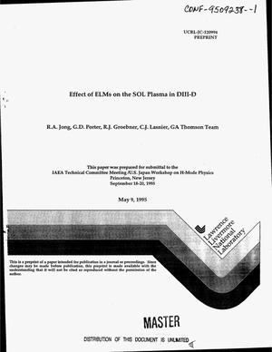 Effect of ELMs on the SOL plasma in DIII-D