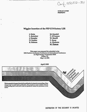 Wiggler insertion of the PEP-II B-Factory LER