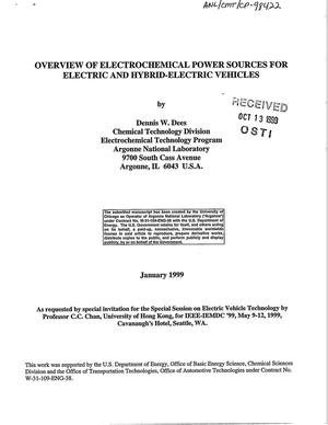Overview of electrochemical power sources for electric and hybrid-electric vehicles.