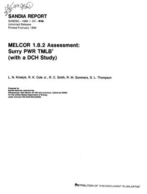 MELCOR 1.8.2 assessment: Surry PWR TMLB` (with a DCH study)