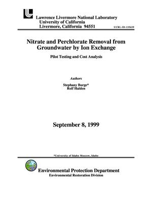 Nitrate and Perchlorate removal from groundwater by ion exchange