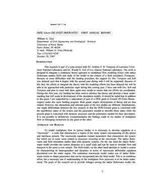 On the inclusion of the interfacial area between phases in the physical and mathematical description of subsurface multiphase flow. 1997 annual progress report