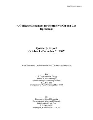 A Guidance Document for Kentucky's Oil and Gas Operations