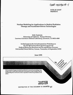 Nuclear modeling for applications in medical radiation therapy and accelerator-driven technologies