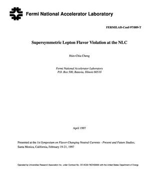 Supersymmetric lepton flavor violation at the NLC