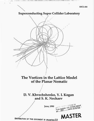 The vortices in the latticed model of the planar nematic