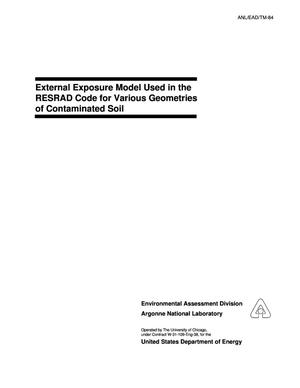 External exposure model used in the RESRAD code for various geometries of contaminated soil.