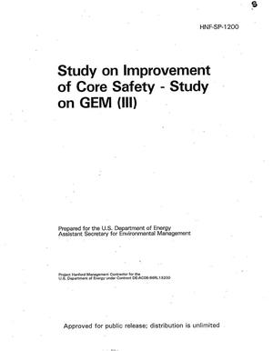 Summary final report: Contract between the Japan atomic power company and the U.S. Department of Energy Improvement of core safety - study on GEM (III)