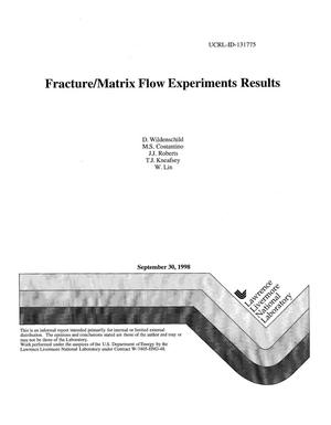 Fracture/matrix flow experiments results