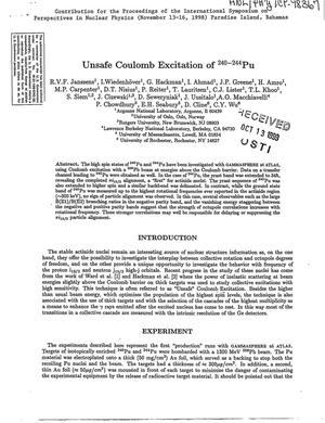 Unsafe Coulomb excitation of {sup 240-244}Pu.