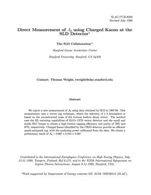 Direct Measurement of A{sub b} using Charged Kaons at the SLD Detector