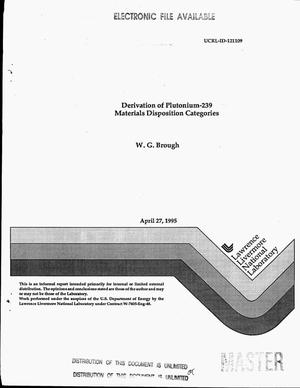 Derivation of plutonium-239 materials disposition categories