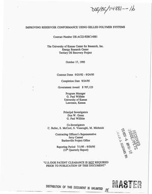 Improving reservoir conformance using gelled polymer systems. Quarterly technical progress report, July 1, 1995--September 30, 1995