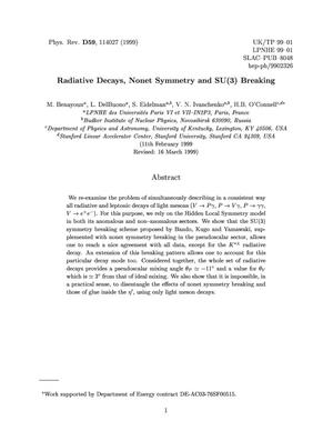 Radiative Decays, Nonet Symmetry and SU(3) Breaking