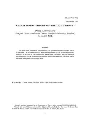 Chiral Boson Theory on the Light-Front