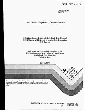 Laser plasma diagnostics of dense plasmas