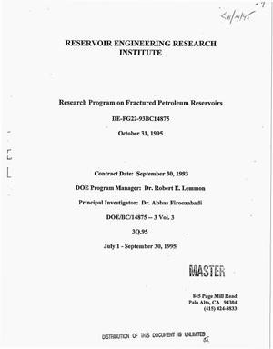 Research program on fractured petroleum reservoirs. Quarterly progress report, July 1, 1995--September 30, 1995