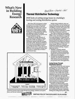 What`s new in building energy research: Thermal distribution technology. DOE looks at cutting energy losses in a building`s heating and cooling distribution system