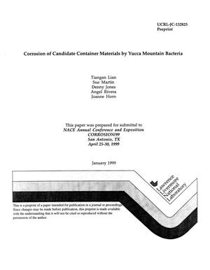 Corrosion of Candidate Container Materials by Yucca Mountain Bacteria