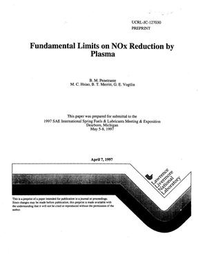 Fundamental limits on NOx reduction by plasma