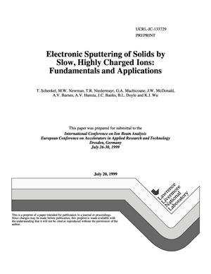 Electronic sputtering of solids by slow, highly charged ions: fundamentals and applications