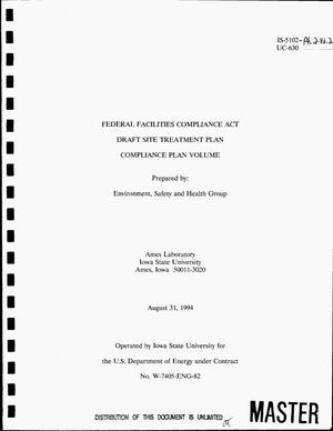 Federal Facilities Compliance Act, Draft Site Treatment Plan: Compliance Plan Volume. Part 2, Volume 2