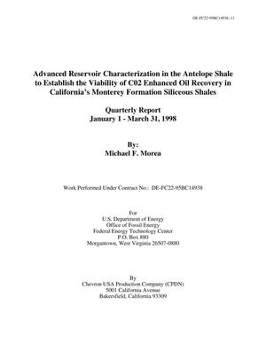 Advanced Reservoir Characterization in the Antelope Shale to Establish the Viability of C02 Enhanced Oil Recovery in California's Monterey Formation Siliceous Shales