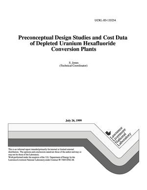 Preconceptual design studies and cost data of depleted uranium hexafluoride conversion plants