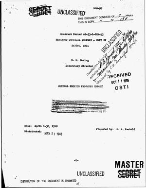Control Section progress report, April 1--30, 1948