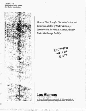 General Heat Transfer Characterization and Empirical Models of Material Storage Temperatures for the Los Alamos Nuclear Materials Storage Facility
