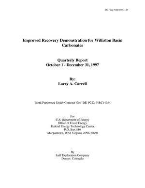 Improved Recovery Demonstration for Williston Basin Carbonates