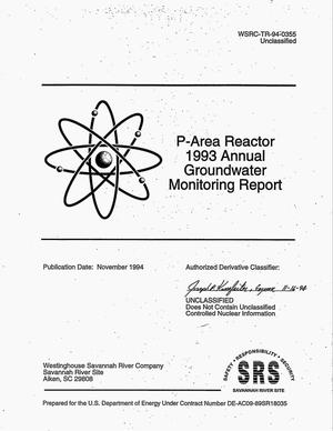 P-Area Reactor 1993 annual groundwater monitoring report