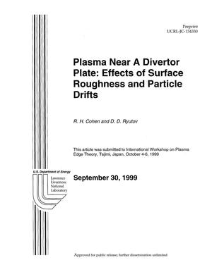 Plasma near a divertor plate: effects of surface roughness and particle drifts