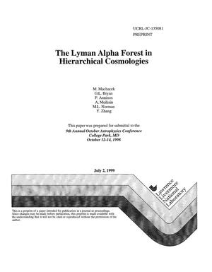 The Lyman Alpha Forest in hierarchical cosmologies