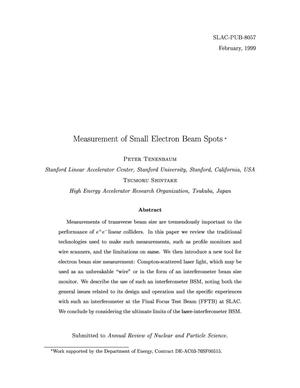 Measurement of Small Electron Beam Spots