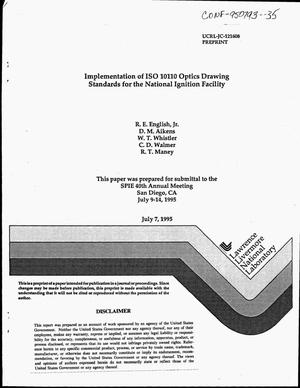 Implementation of ISO 10110 optics drawing standards for the National Ignition Facility