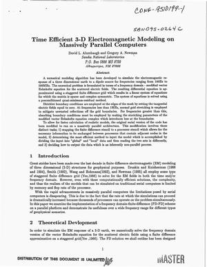 Time efficient 3-D electromagnetic modeling on massively parallel computers