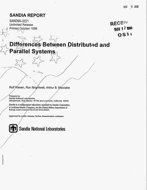 Differences Between Distributed and Parallel Systems
