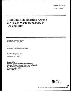 Rock mass modification around a nuclear waste repository in welded tuff