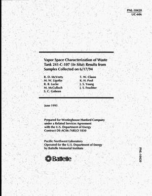 Vapor space characterization of waste tank 241-C-107 (in situ): Results from samples collected on June 17, 1994